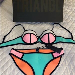 Triangl Reversible Neoprene Poppy Flamingo Bikini